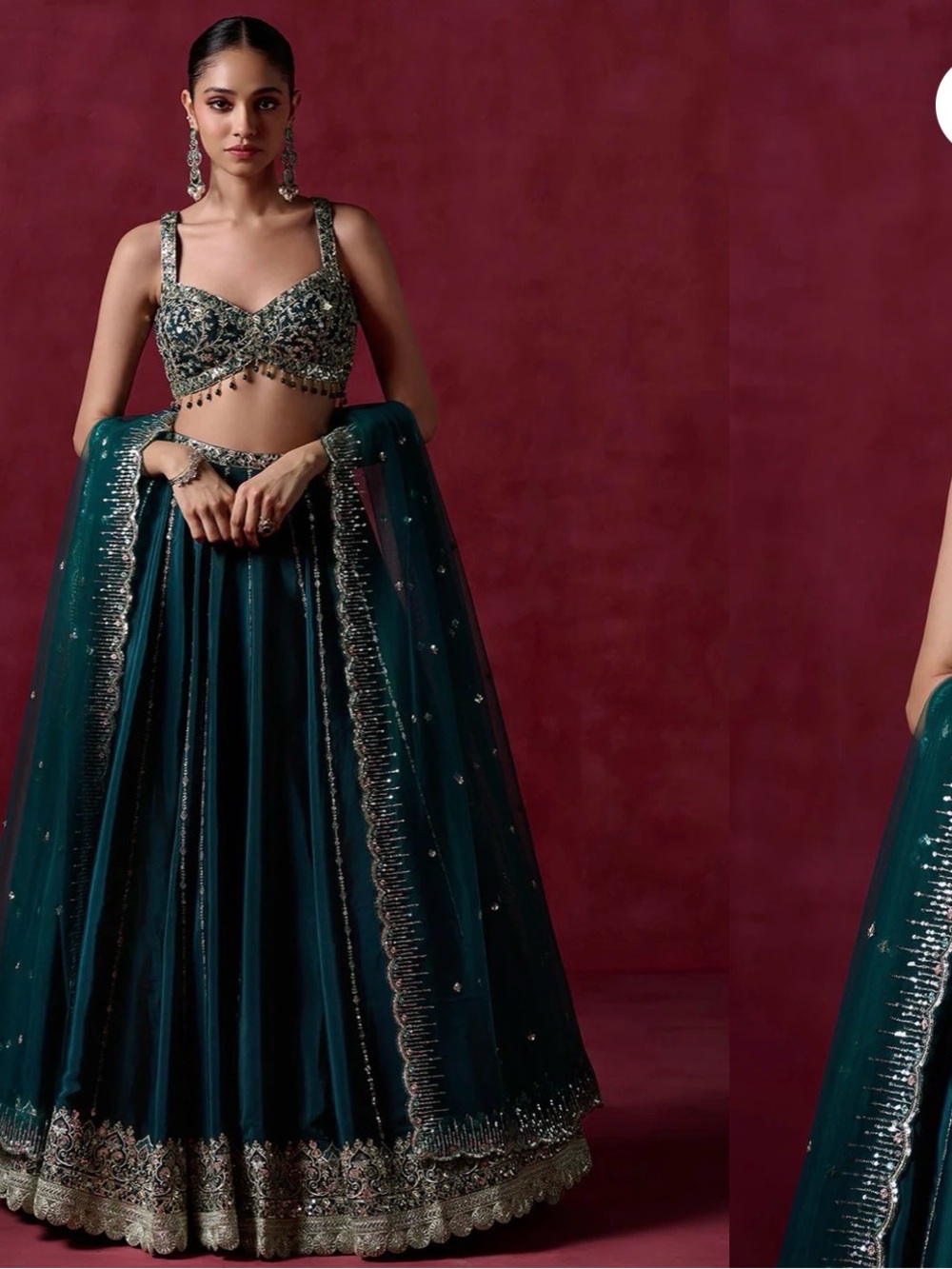 Lashkaraa Teal Green Lehenga